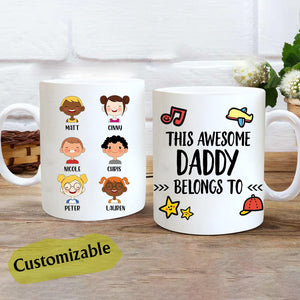 This Daddy Belongs To Cute Kids Custom Mug Gift For Father