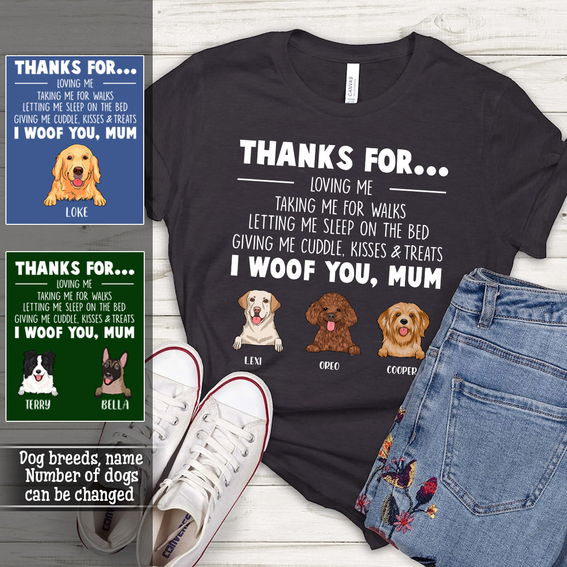 Thanks For Loving Me, Mum - Personalized Apparel - Gift For Dog Mom