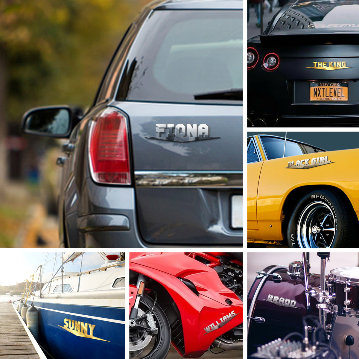 Name Plated Personalized Custom Shape Emblem