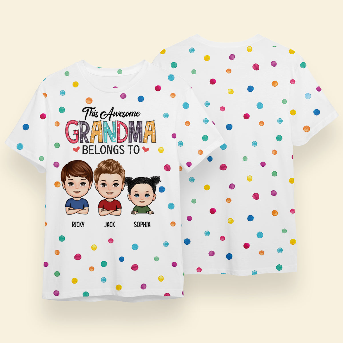 This Awesome Nana Belongs To - Personalized 3D All Over Print Shirt - Gift For Grandma