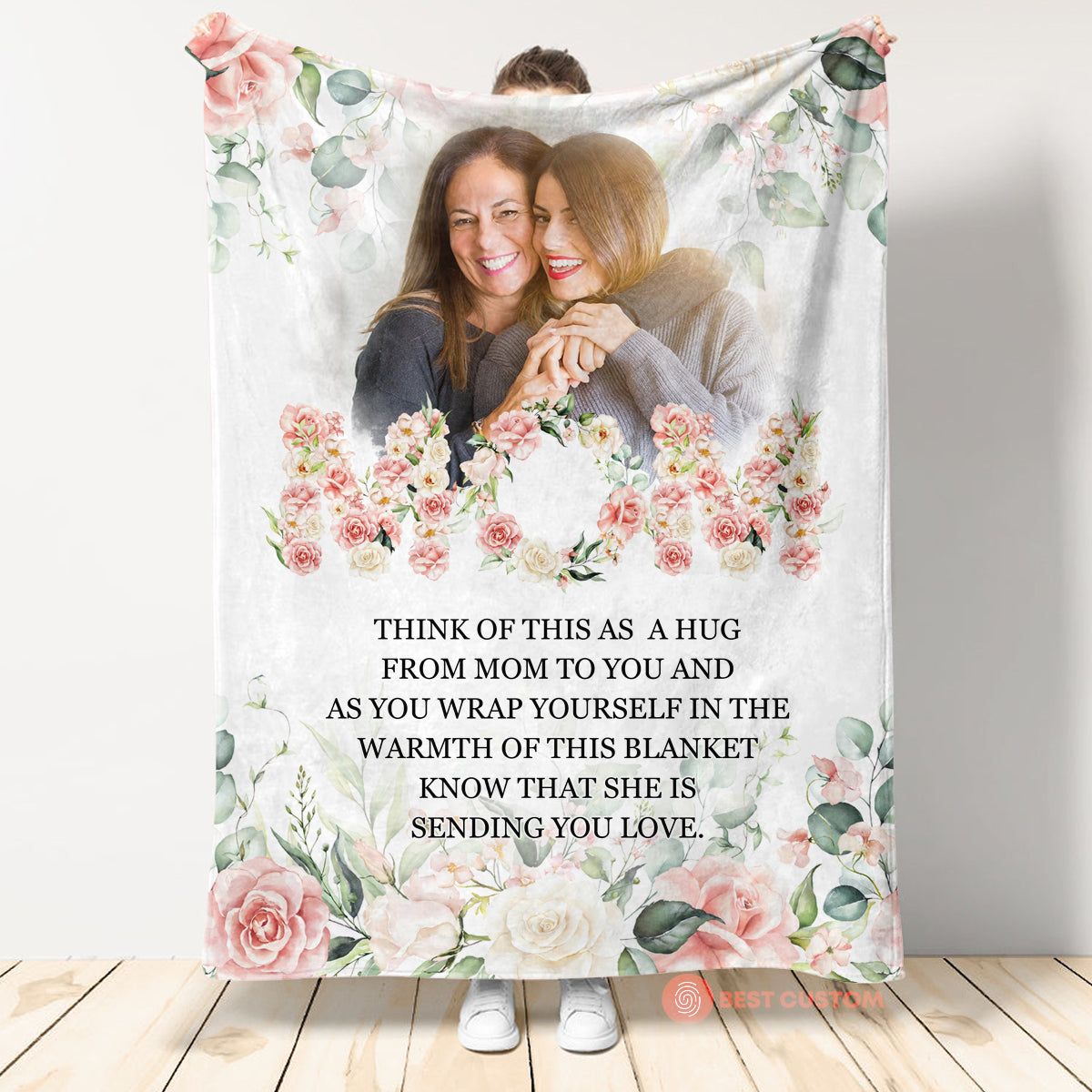 Think Of This As A Hug From Mom To You - Personalized Blanket - Mother's Day Gift For Family Members banner1_17493d1f-10b4-4664-b6f8-446d636f864c.jpg?v=1677145492