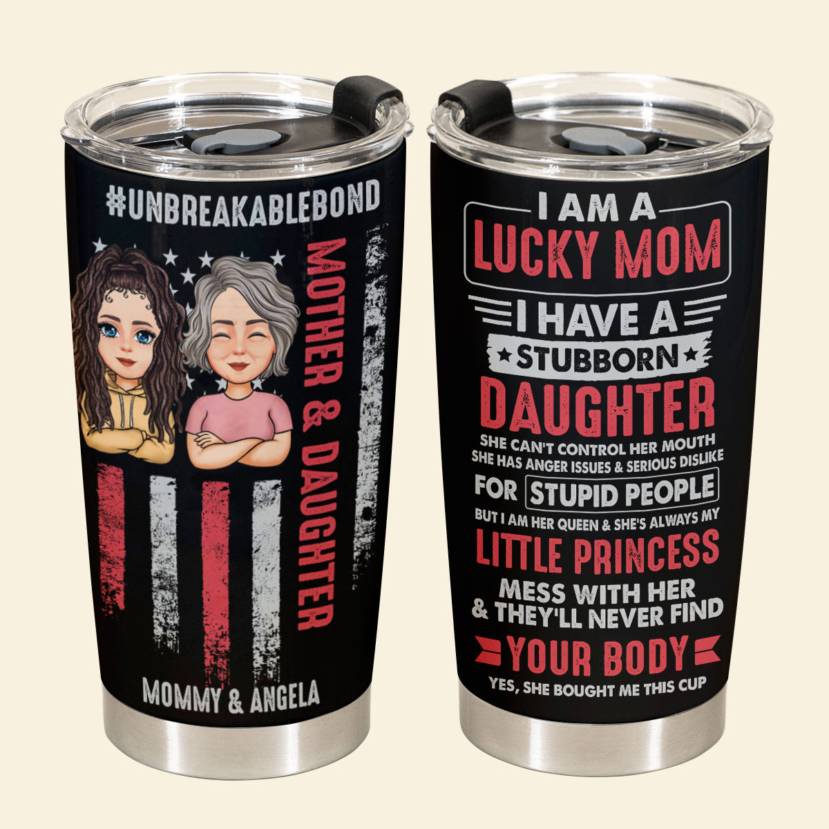Unbreakablebond A Lucky Mom - Personalized Tumbler - Mother's Day, Loving, Birthday Gift For Mom, Mother, Mama