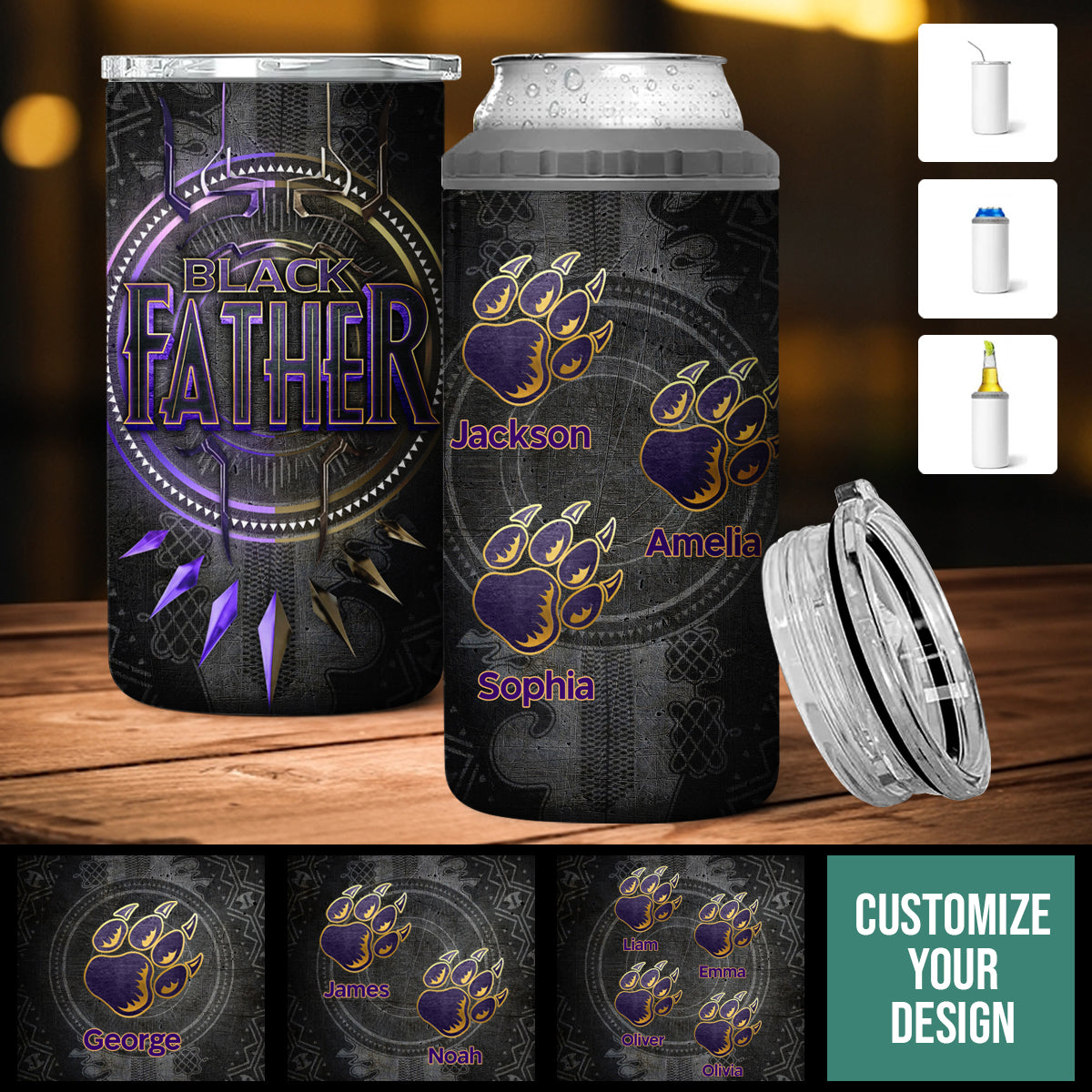 Panther Black Father - Personalized Can Cooler Tumbler - Gift For Father banner1_4339460c-add0-46ce-bf14-b05e5f76584b.jpg?v=1684314294