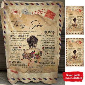 Air Mail I Believe In You - Personalized Blanket - Gift For Daughter banner1_6ce2343d-3837-4afe-a8d5-ee2e7f37459b.jpg?v=1644998336