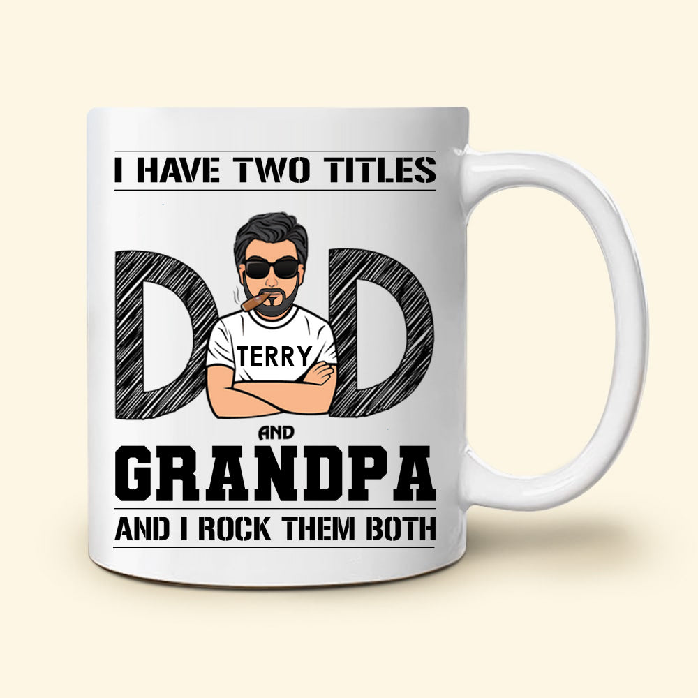 Dad Grandpa Rock Both Custom Mug Gift For Father