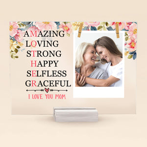 We Love You Mom - Personalized Acrylic Plaque - Loving, Birthday, Mother's Day Gift For Mom, Mother