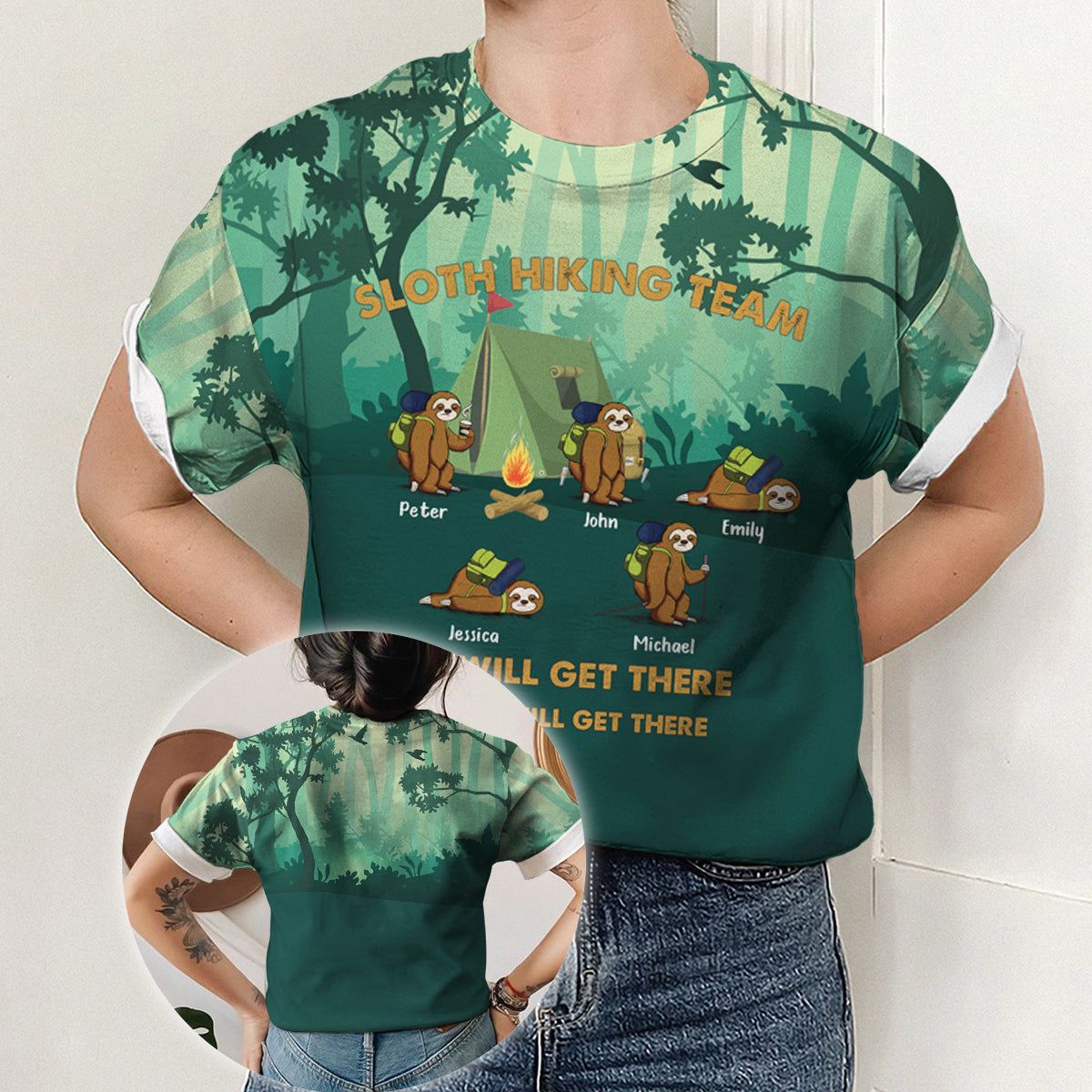 We Will Get There When We Get There Sloth Hiking Team - Personalized 3D All Over Print Shirt - Hiking