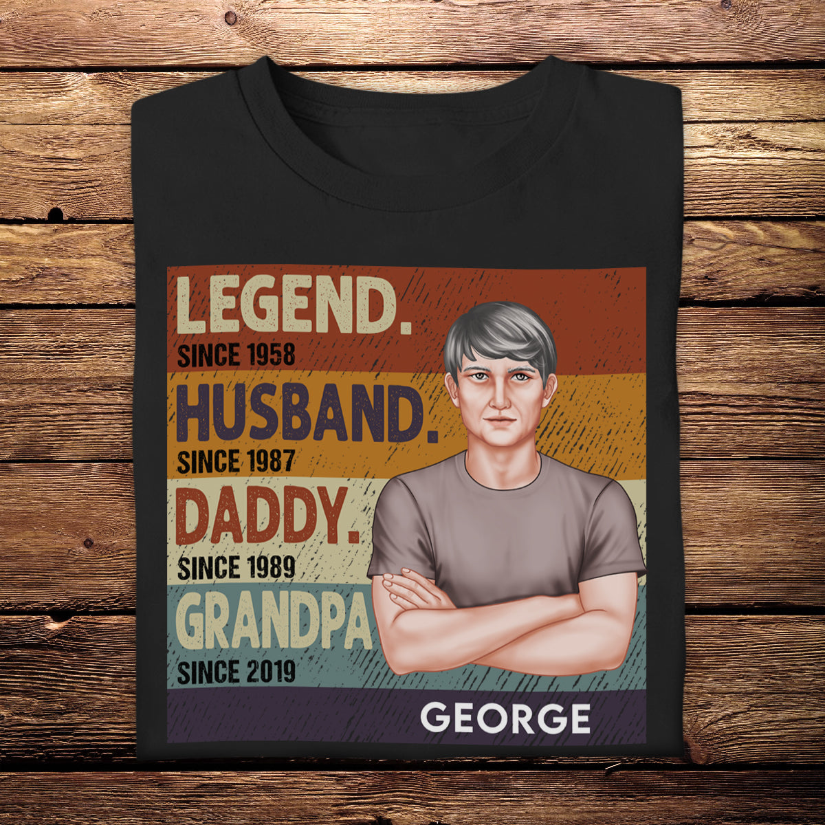 Dad Grandpa Crossed Arm Legend Retro - Personalized Apprael - Gift For Father banner1_b6222446-8631-4068-94bc-bdad604d93b2.jpg?v=1681960890