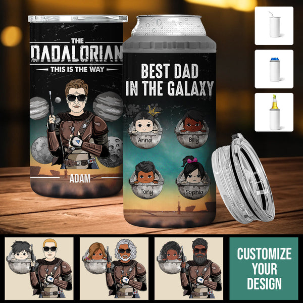 Personalized The Dadalorian Definition Like A Dad Just Way Cooler 4-in-1 Can  Cooler Tumbler, Custom Dad And Kids Tumbler, Personalized The Dadalorian  Tumbler, Funny Star Movie Tee, Father's Day Gift - Wolfantique