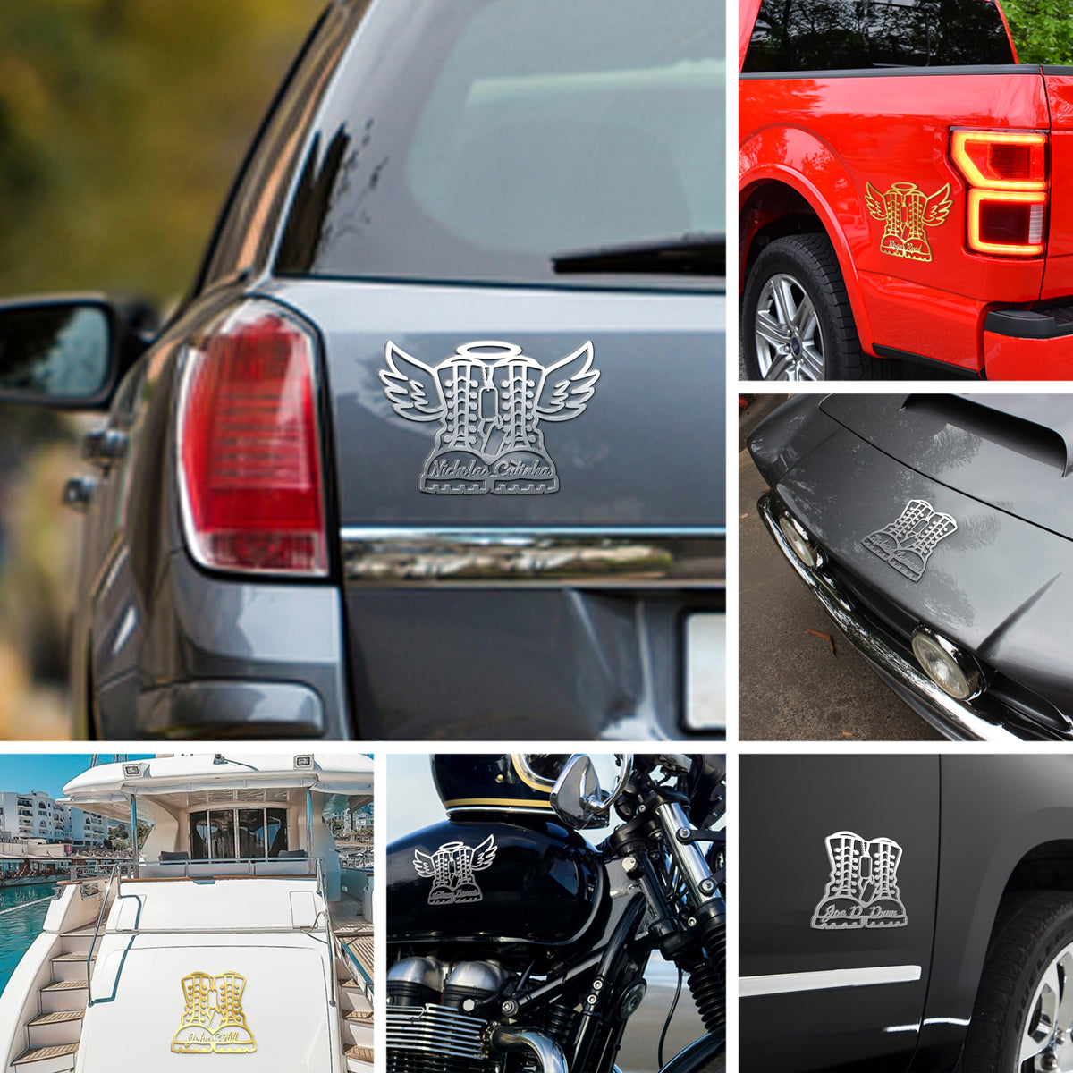 Veteran Military Combat Boots Personalized Custom Shape Emblem