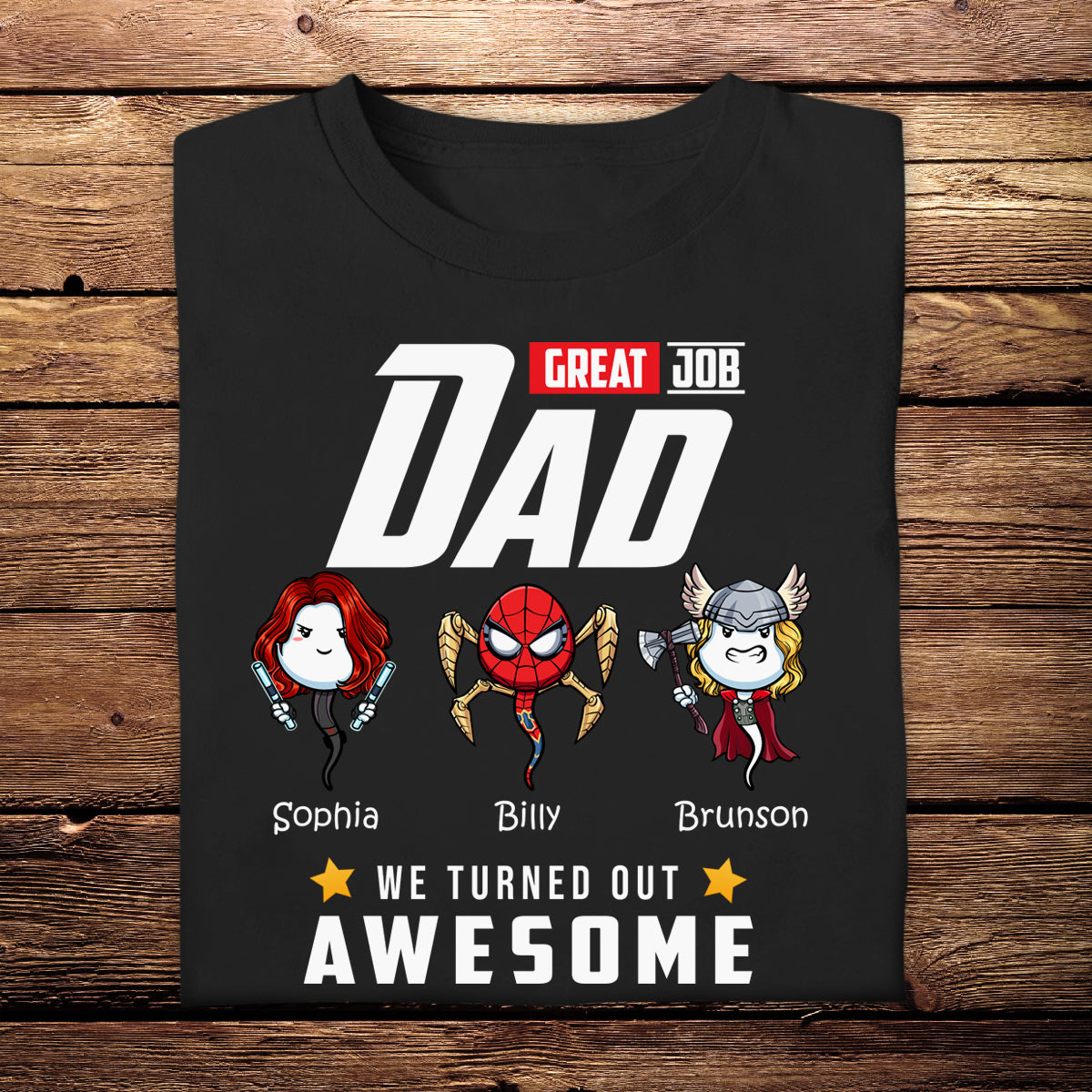 Multiverse Great Job Dad - Personalized Shirt - Gift For Father, Husband banner1_e667e1cd-aa2a-4699-a993-5d00eb83156b.jpg?v=1681979087