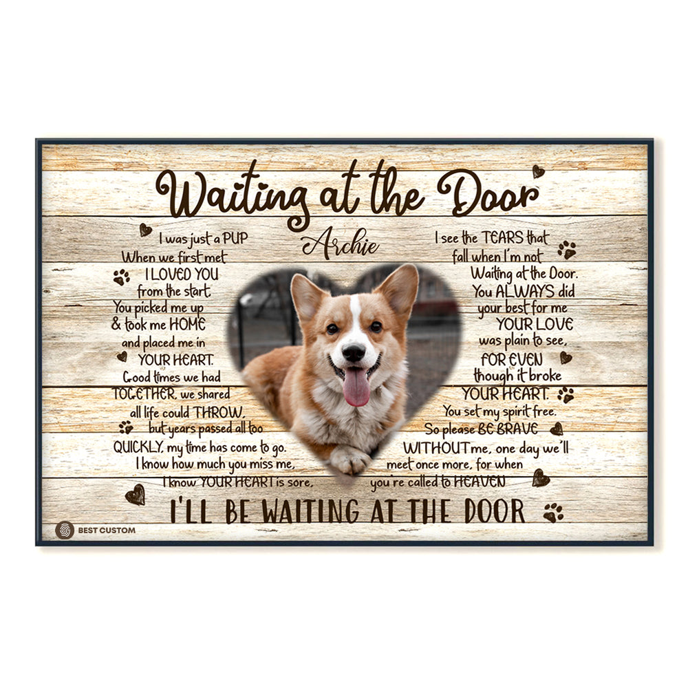 Waiting At The Door Custom Photo Canvas Memorial Dog