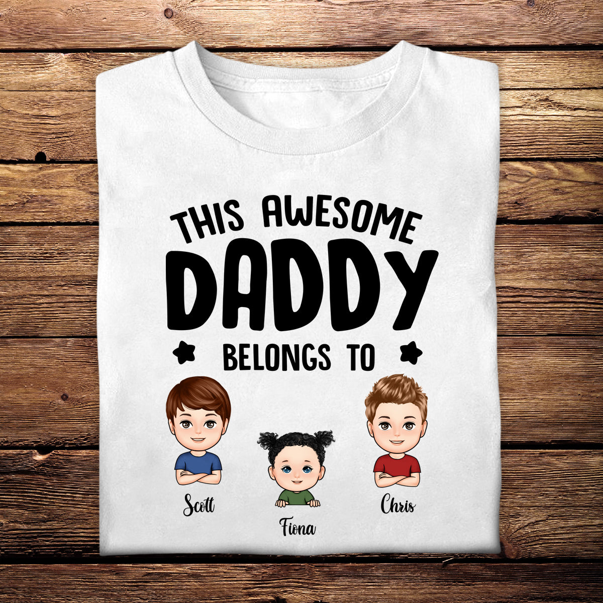 This Daddy Belongs To Cute Kid Face - Personalized Apprael - Father's Day, Gift For Father
