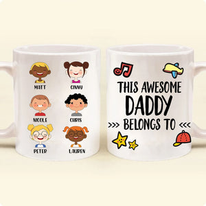 This Daddy Belongs To Cute Kids Custom Mug Gift For Father