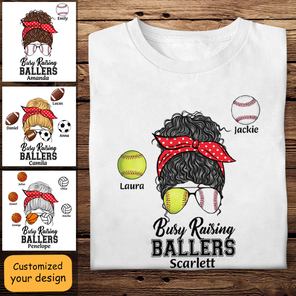 Mom Busy Raising Ballers - Personalized Apparel - Gift For Mom