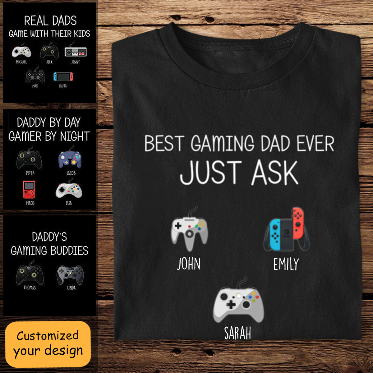 Daddy's Gaming Buddies Custom Apparel Gift For Father