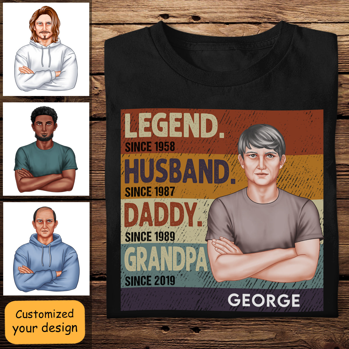 Dad Grandpa Crossed Arm Legend Retro - Personalized Apprael - Gift For Father banner2_e5d4479a-14d3-4292-bfcc-ae2b57917c70.jpg?v=1681960909