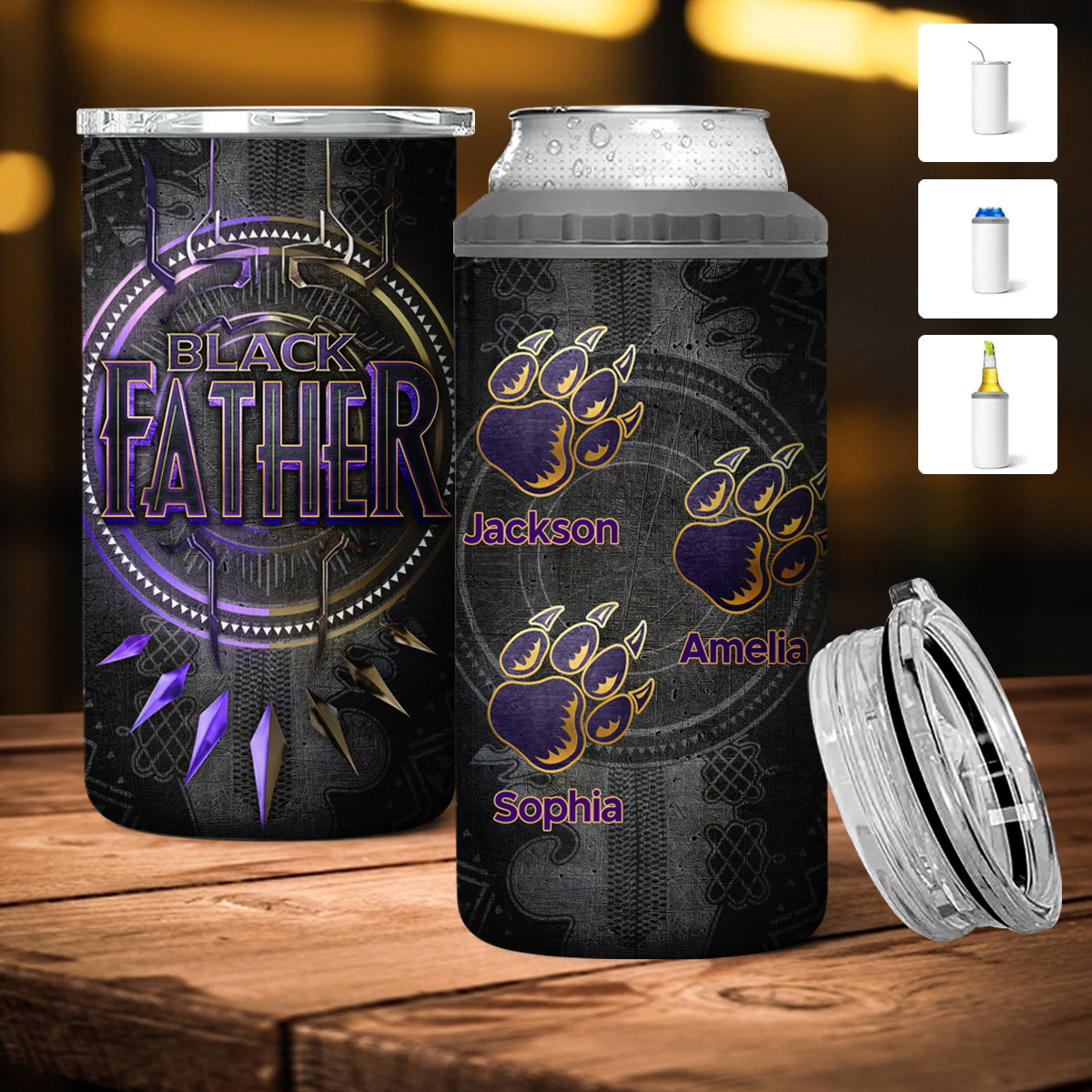 Panther Black Father - Personalized Can Cooler Tumbler - Gift For Father banner2_301ff353-07e2-4e6f-ac9a-31ce2d40d471.jpg?v=1684314294