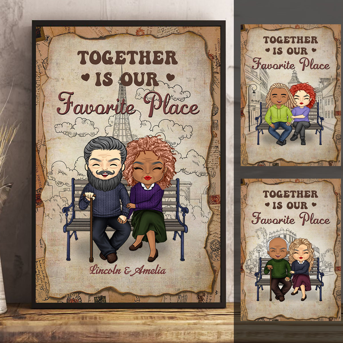 Together Is Our Favorite Place - Personalized Poster & Canvas - Gift For Couple banner2_9c9f29a1-489e-416f-b2fd-58f96ba506ea.jpg?v=1644629737