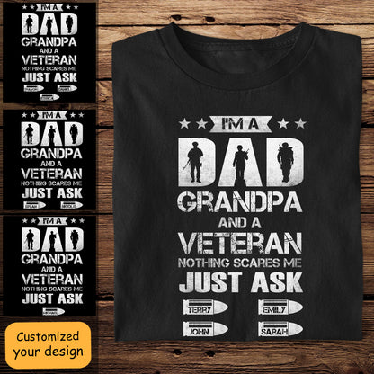 I'm A Dad Grandpa & Veteran Personalized Apparel Gift for Father