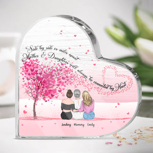 Mother & Daughters Forever Linked Together - Personalized Heart Shaped Acrylic Plaque - Mother's day Gift