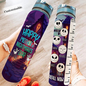 Happy Mother Of Nightmares Day - Personalized Water Tracker Bottle - Gift For Mother