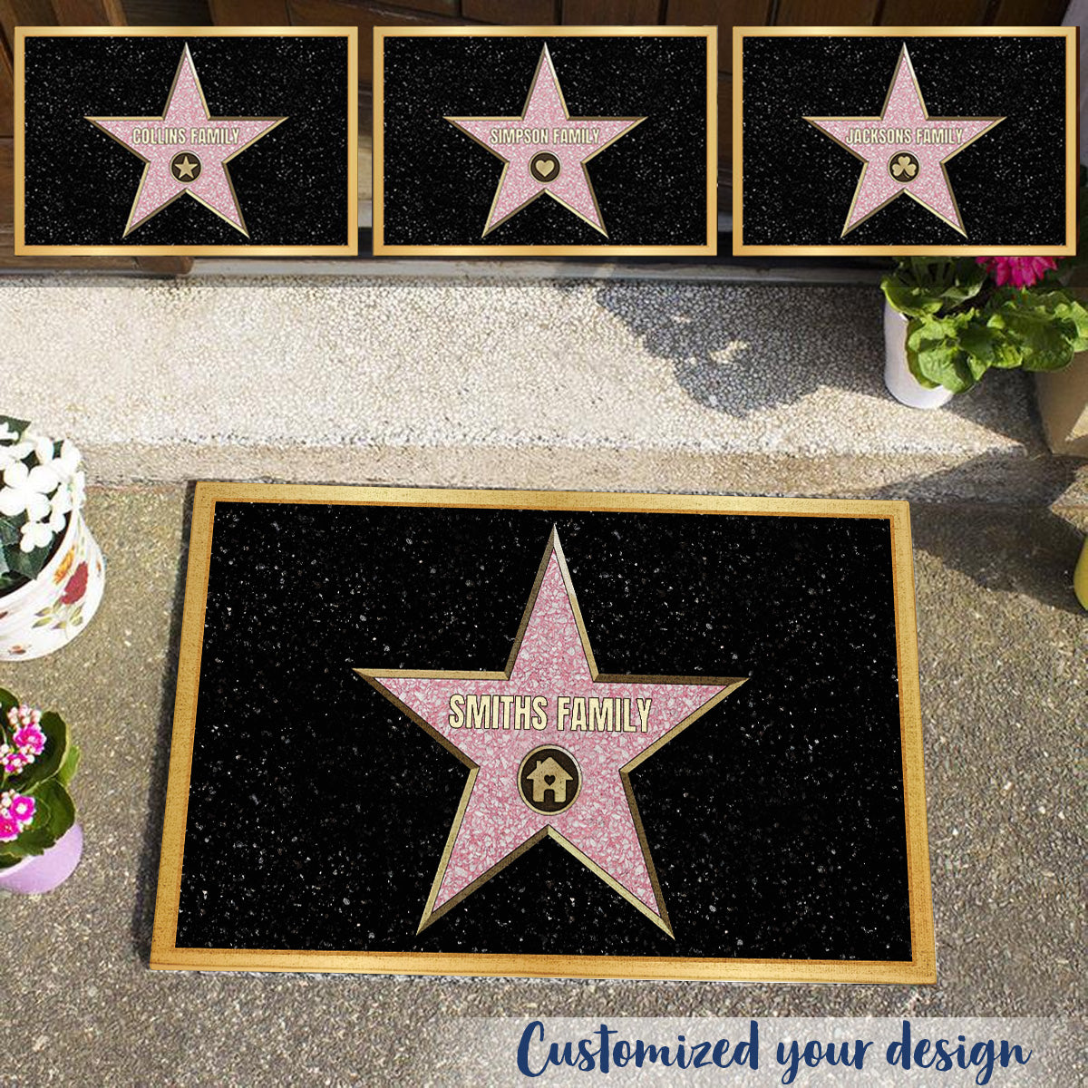 Welcome Star Of Fame Pesonalized Doormat Gift For Family