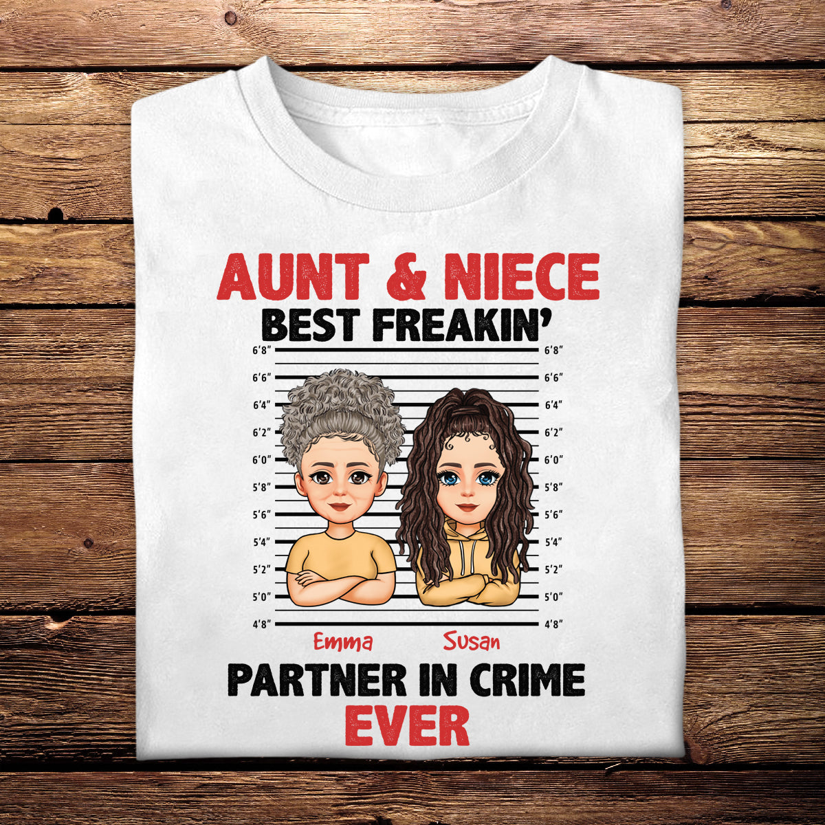Auntie & Niece Best Partner In Crime - Personalized Apparel - Loving, Birthday, Gift For Aunt, Auntie, Niece