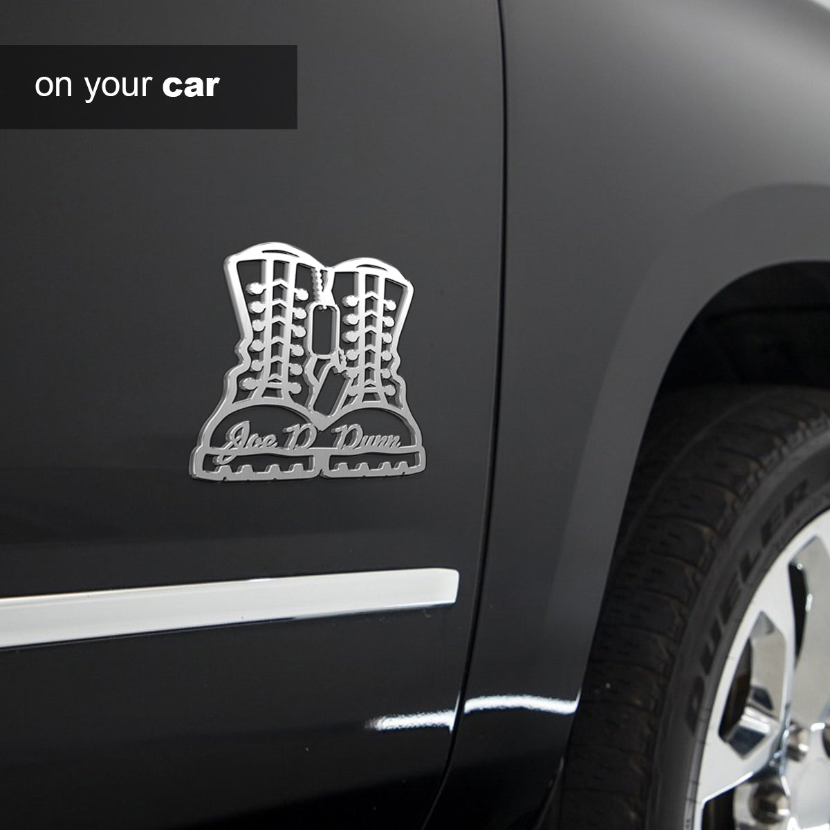 Veteran Military Combat Boots Personalized Custom Shape Emblem