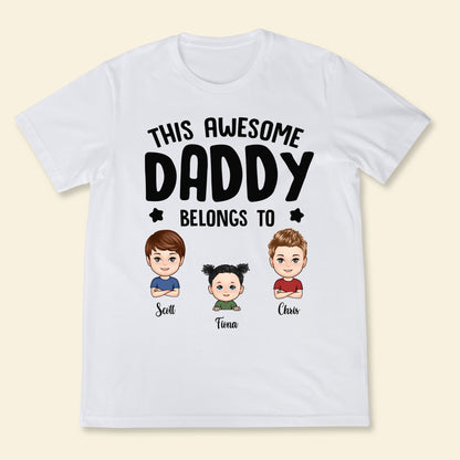 This Daddy Belongs To Cute Kid Face - Personalized Apprael - Father's Day, Gift For Father