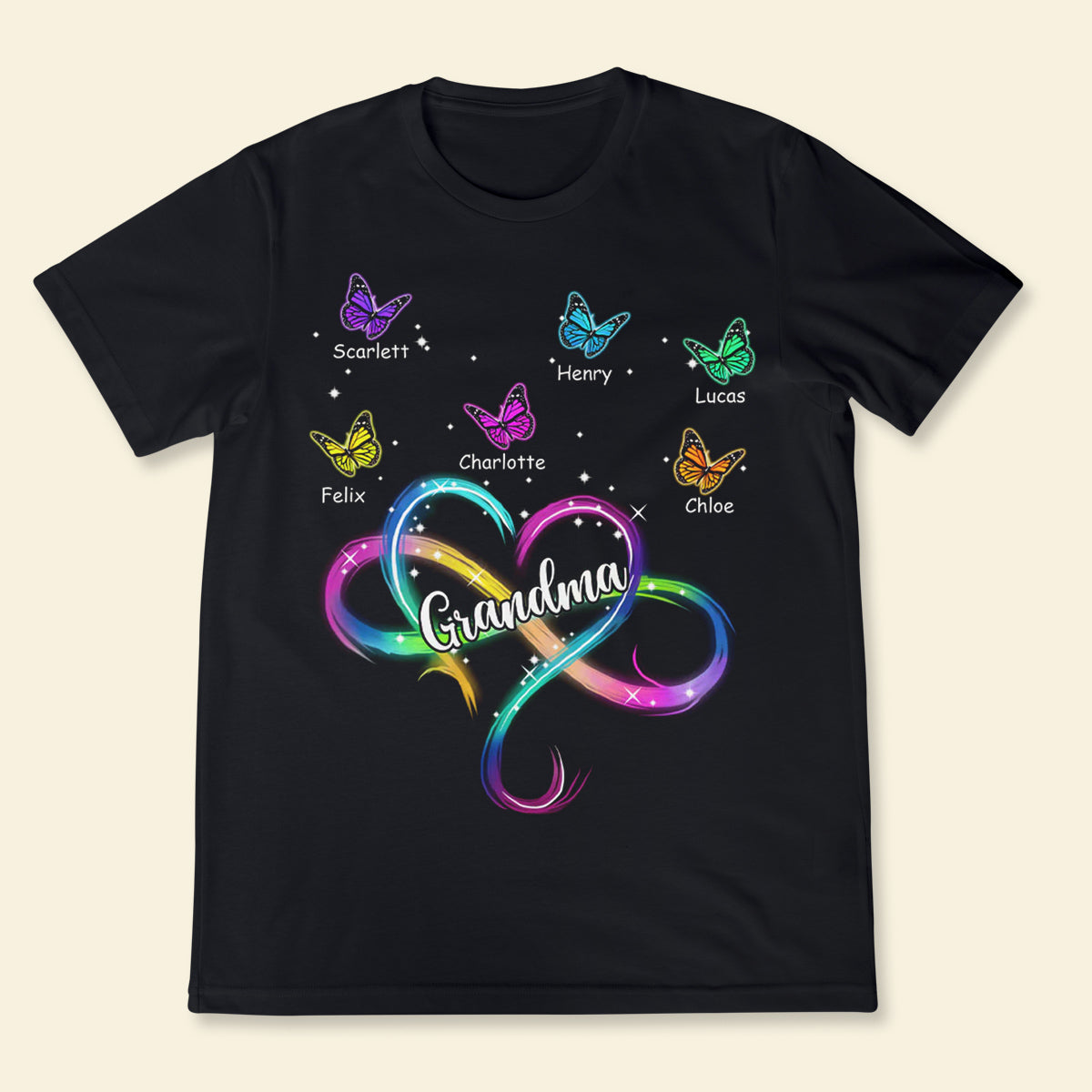 Infinity Heart Colorful Butterflies Grandma Mom - Personalized Apparel - Gift For Mom, Grandma banner3_27f0d15b-5bf3-48bf-a4ba-78fb22d55afb.jpg?v=1680321470