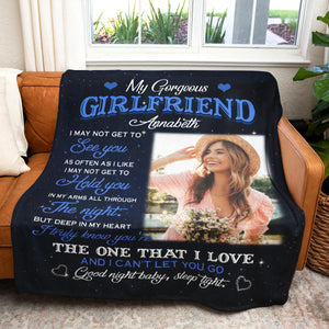 Best Valentine Gift For Girlfriend, My Gorgeous Girlfriend I May Not Get To See You As Often As I Like Upload Photo Blanket banner3_74c4d3b9-8a18-49c1-9180-8990a4e60ce3.webp?v=1672991575