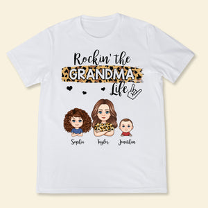 Rockin The Grandma Life Cool Grandma & Grandkids - Personalized Apprael - Mother's Day, Gift For Mother