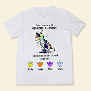 Don't Mess With Grandmasaurus Personalized Shirt Gift For Mom
