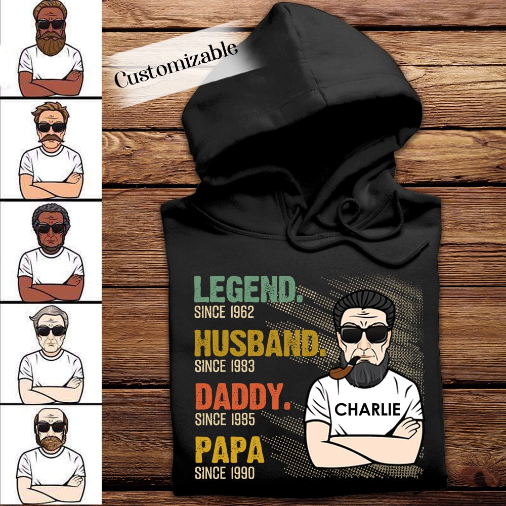 The Legend Papa Old Man Custom Apparel Gift For Grandfather