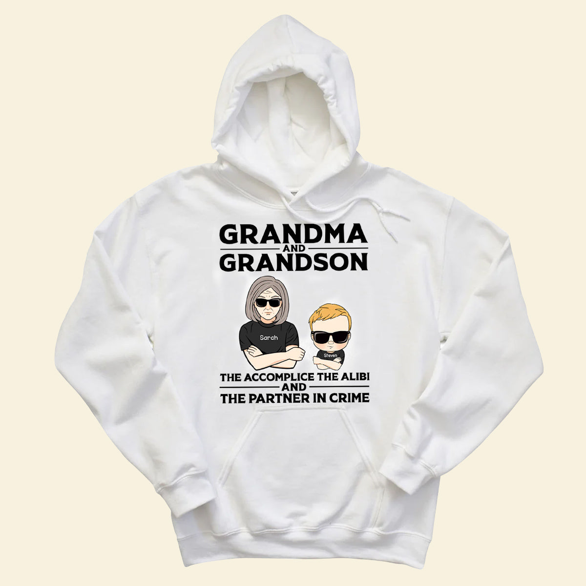 Grandma and Grandson,Granddaughter The Accomplice The Alibi and The Partner In Crime - Personalized Apparel - Gift For Grandma