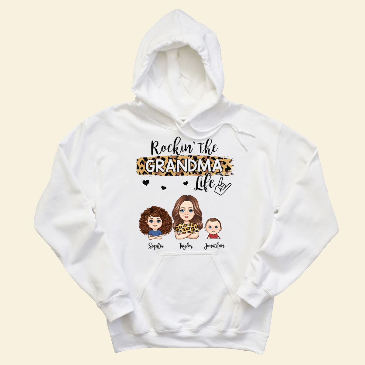 Rockin The Grandma Life Cool Grandma & Grandkids - Personalized Apprael - Mother's Day, Gift For Mother