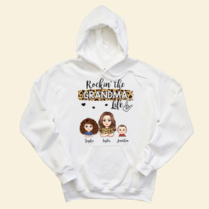 Rockin The Grandma Life Cool Grandma & Grandkids - Personalized Apprael - Mother's Day, Gift For Mother