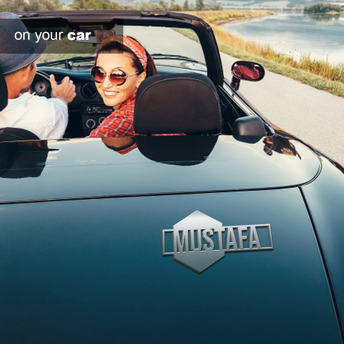 Hexagon Custom Text Personalized Custom Shape Emblem