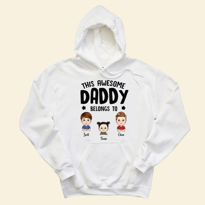 This Daddy Belongs To Cute Kid Face - Personalized Apprael - Father's Day, Gift For Father