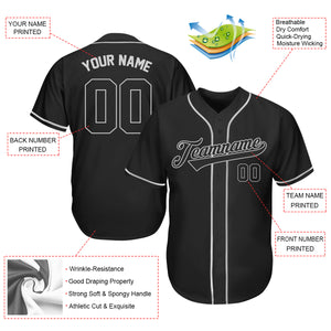 Baseball Team Custom Name And Number Black White Baseball Jersey