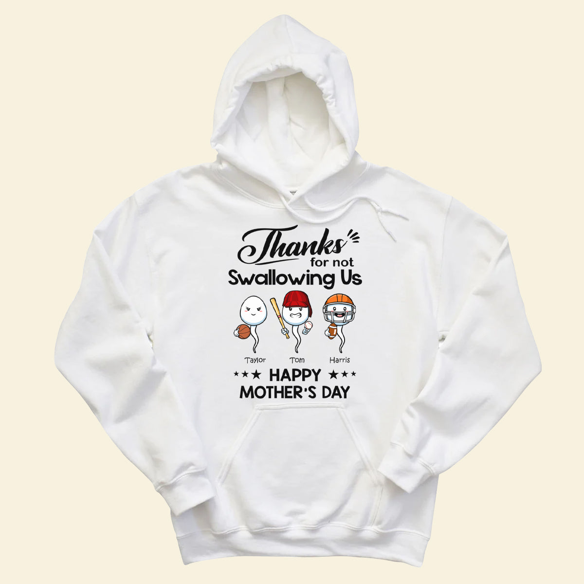 Sport Thanks For Not Swallowing Us - Personalized Shirt - Mother's Day, Funny, Birthday Gift For Mom, Mother, Wife