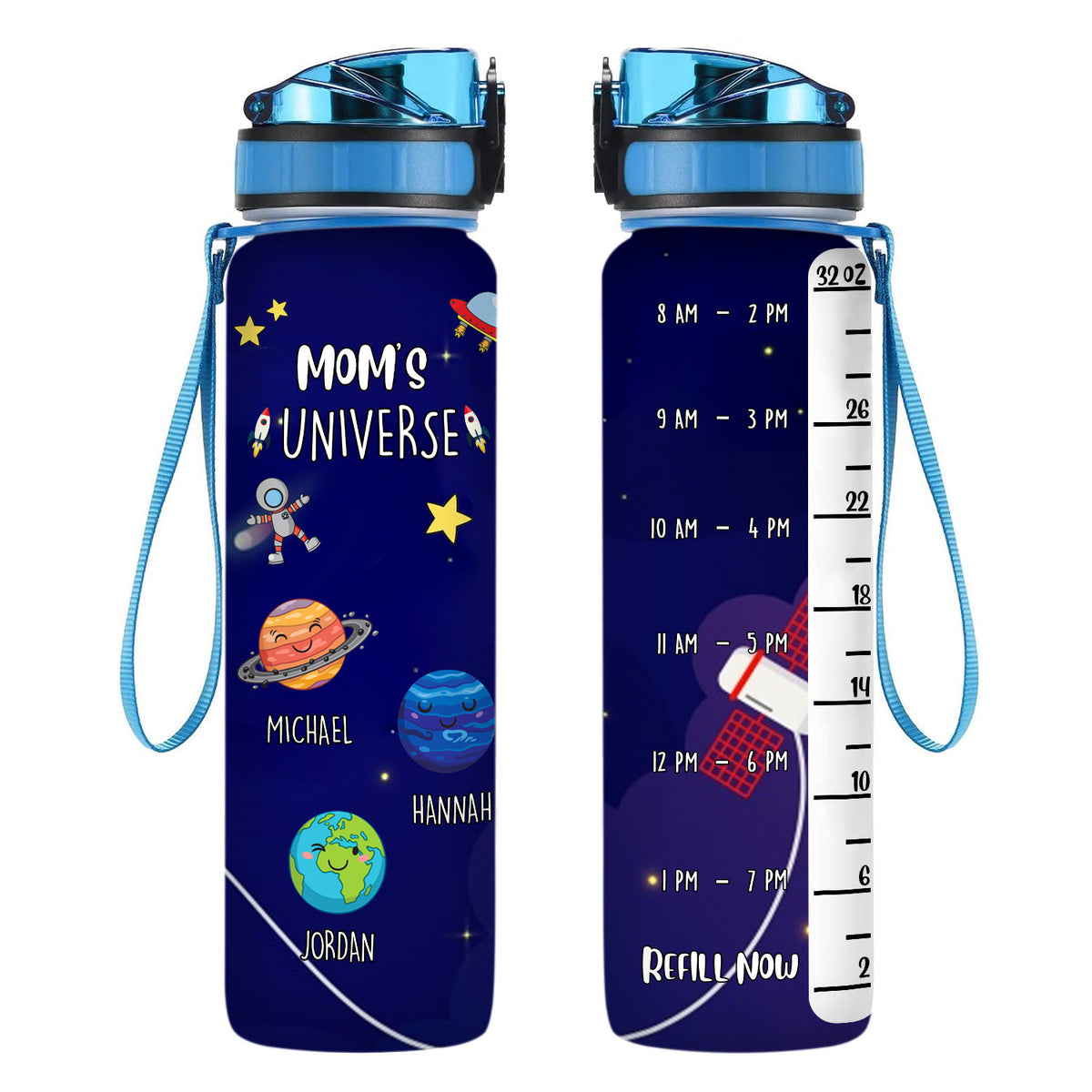 Mommy's Universe Kid Planet - Personalized Water Tracker Bottle - Gift For Mother