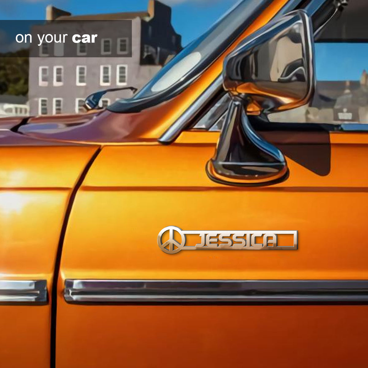 Peace Custom Name Personalized Custom Shape Emblem