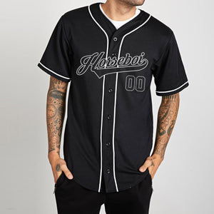 Baseball Team Custom Name And Number Black White Baseball Jersey