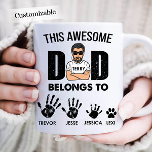 Awesome Dad Belongs To Kids Custom Mug Gift For Father