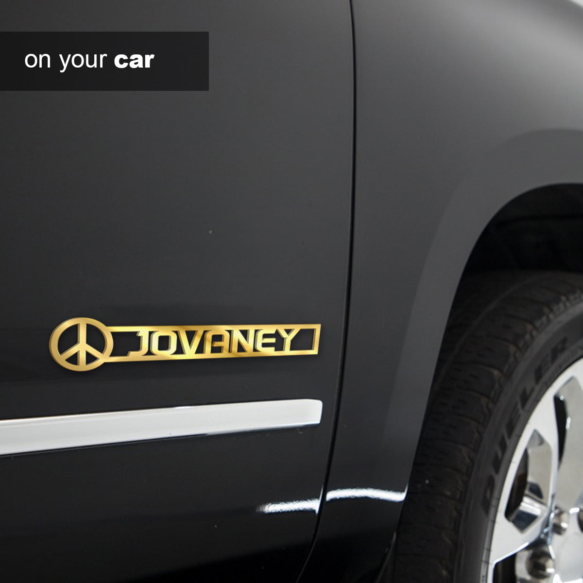 Peace Custom Name Personalized Custom Shape Emblem