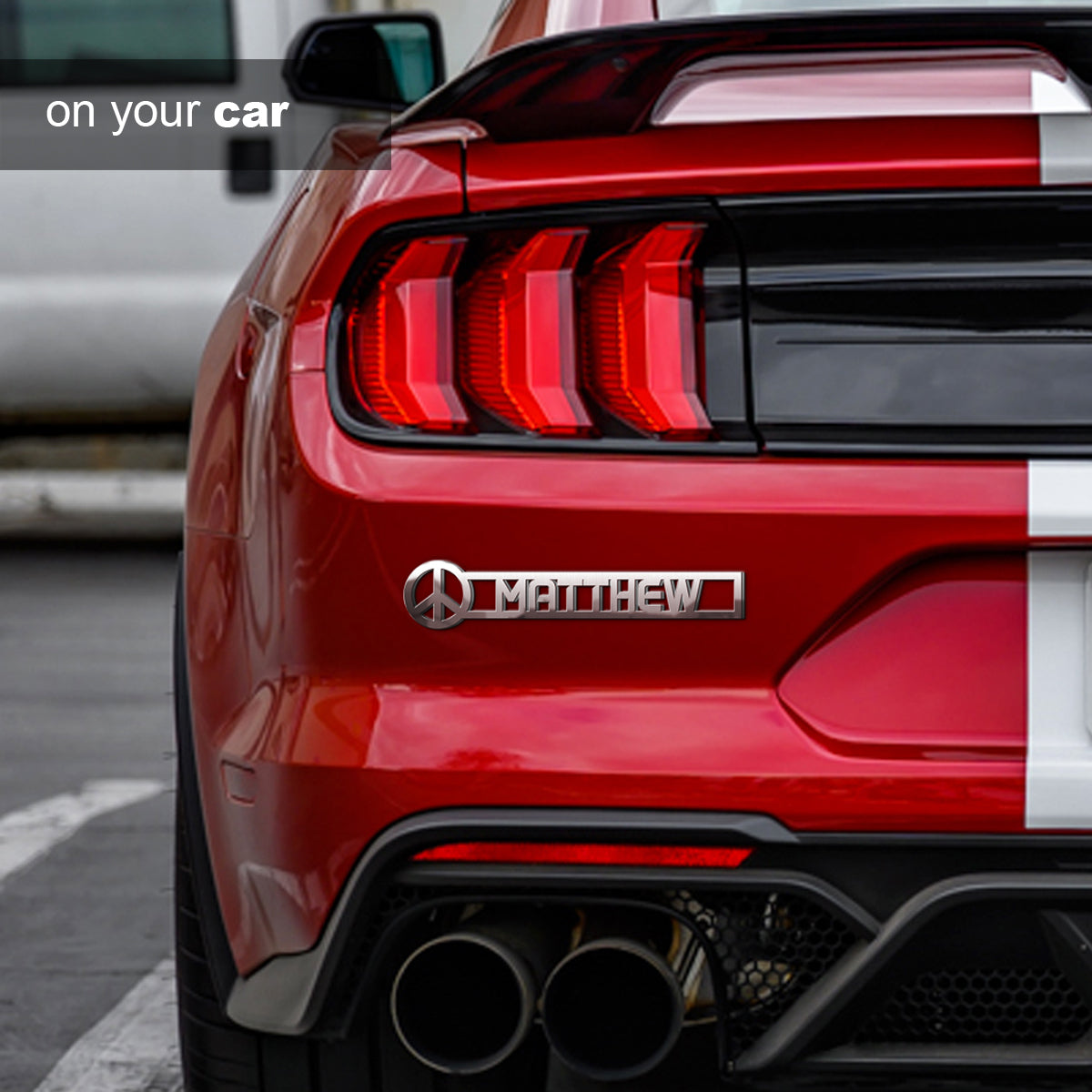 Peace Custom Name Personalized Custom Shape Emblem