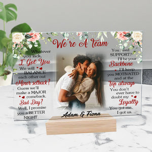 We're a Team Custom Photo Custom Shape Acrylic Plaque Gift For Couple