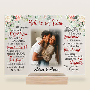 We're a Team Custom Photo Custom Shape Acrylic Plaque Gift For Couple